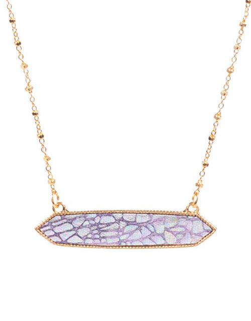 Load image into Gallery viewer, Trendy Patterned Hexagon Pendant Necklace by Madeline Love
