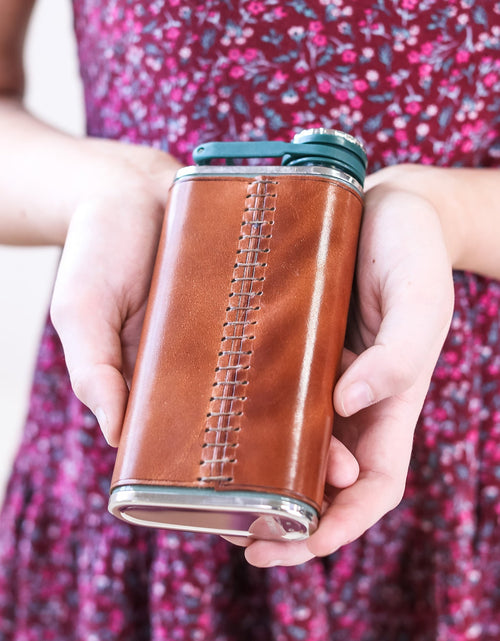 Load image into Gallery viewer, Leather Flask by Lifetime Leather Co
