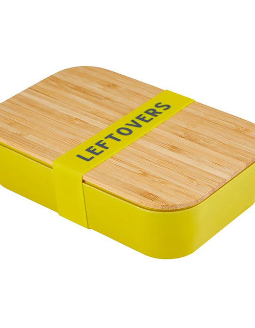 Load image into Gallery viewer, Leftovers Bamboo Lunch Box in Vivid Yellow | Eco-Friendly and Sustainable | 7.5" x 5" x 2" by The Bullish Store
