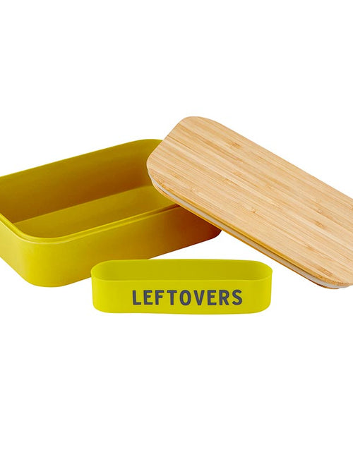 Load image into Gallery viewer, Leftovers Bamboo Lunch Box in Vivid Yellow | Eco-Friendly and Sustainable | 7.5" x 5" x 2" by The Bullish Store

