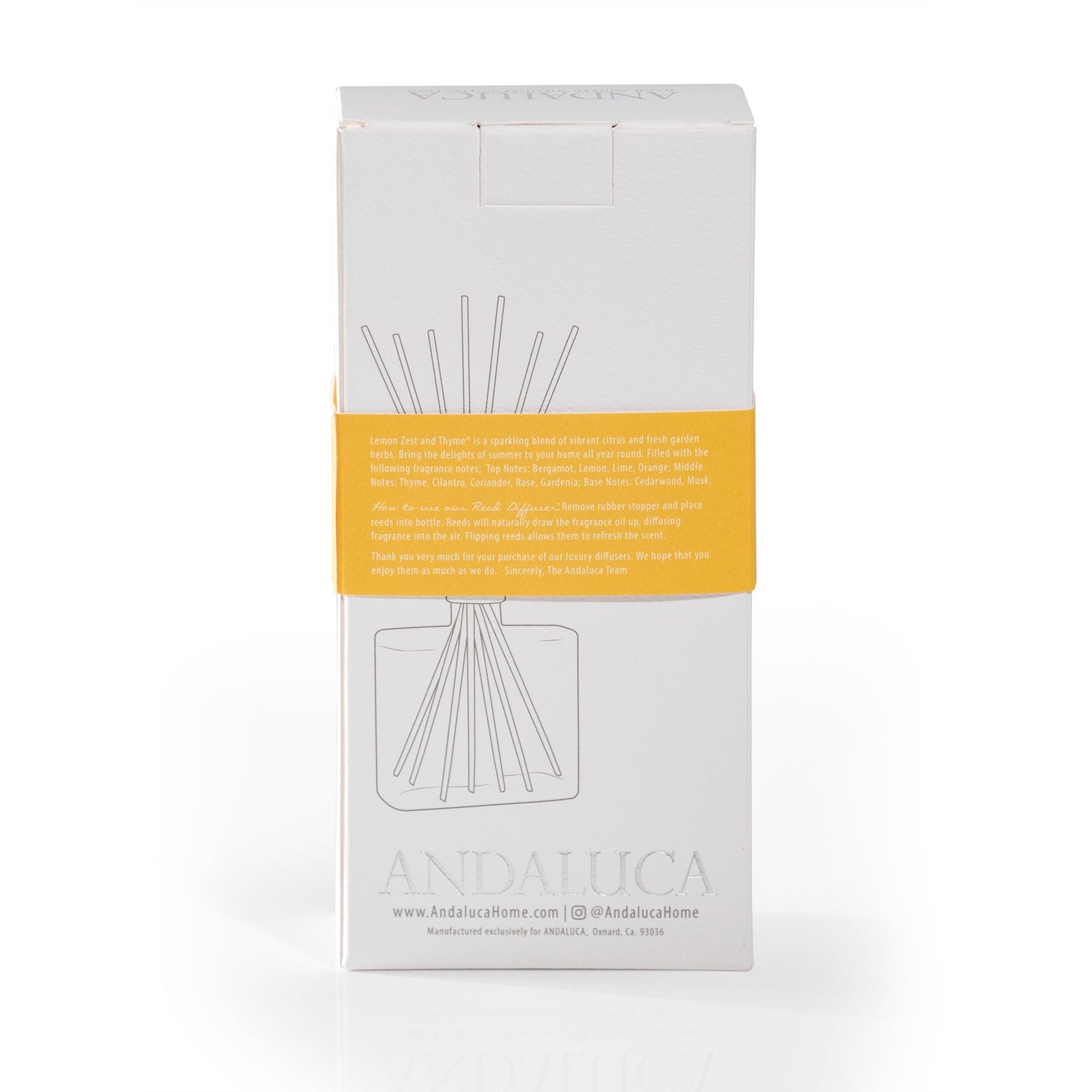 Lemon Zest & Thyme Reed Diffuser by Andaluca Home