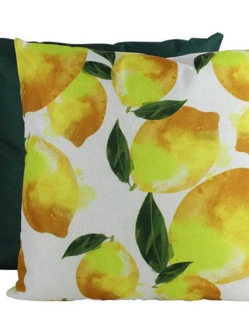 Load image into Gallery viewer, Lemons Repeat Pattern | Pillow Cover | Fruit | Yellow Lemons | Summer Decor | Home Decor | Farmhouse Decor | Bedroom Decor | Kitchen Decor by UniikPillows
