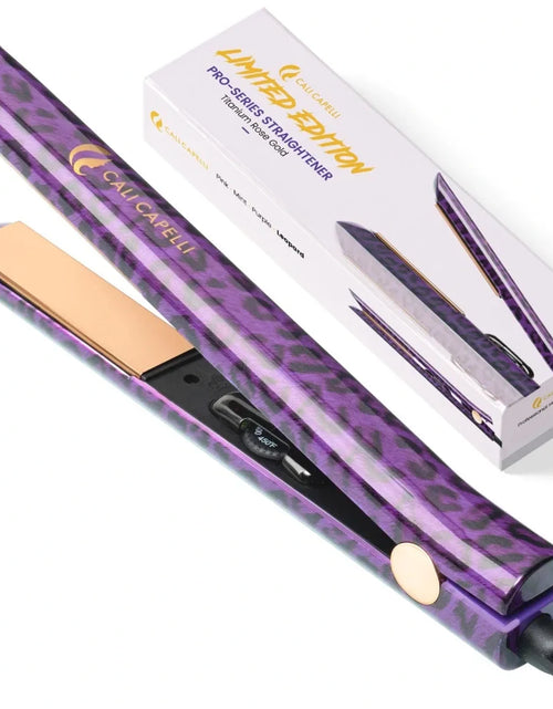 Load image into Gallery viewer, Limited: Pro-Series 1″ Titanium Hair Straightener Leopard by Calicapelli Hair Tools
