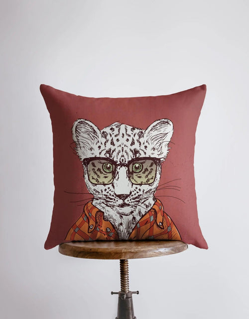 Load image into Gallery viewer, Leopard Hipster | Pillow Cover | Throw Pillow | Home Decor | Designer Pillows Online | Design Accents Pillows | Home Accent Pillows | Gift by UniikPillows
