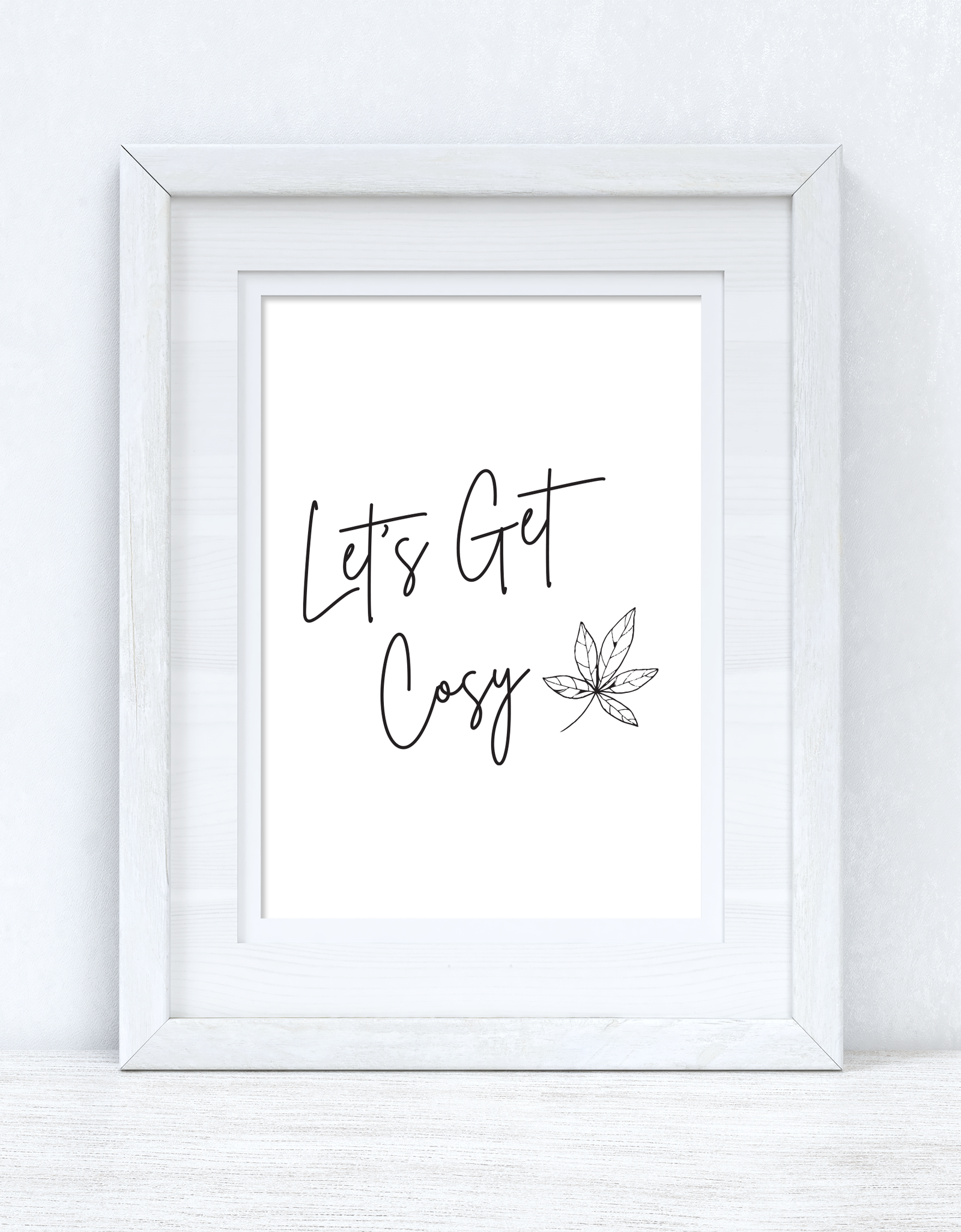 Let's Get Cosy Line Work Autumn Seasonal Wall Home Decor Print by WinsterCreations™ Official Store