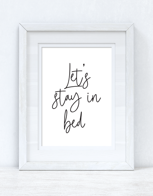 Load image into Gallery viewer, Let's Stay In Bed Autumn Bedroom Seasonal Wall Home Decor Print by WinsterCreations™ Official Store

