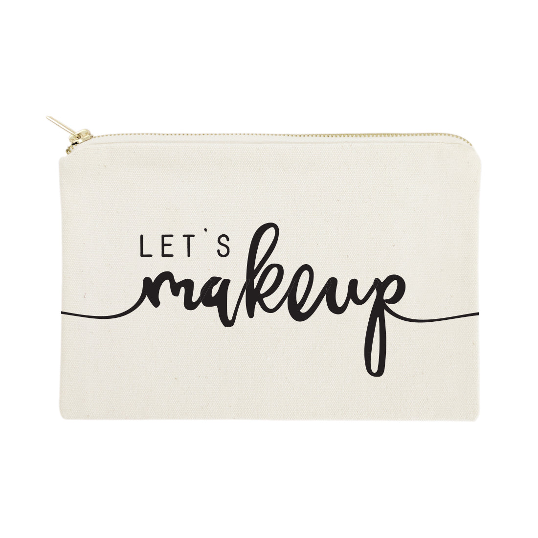 Let's Makeup Cotton Canvas Cosmetic Bag by The Cotton & Canvas Co.