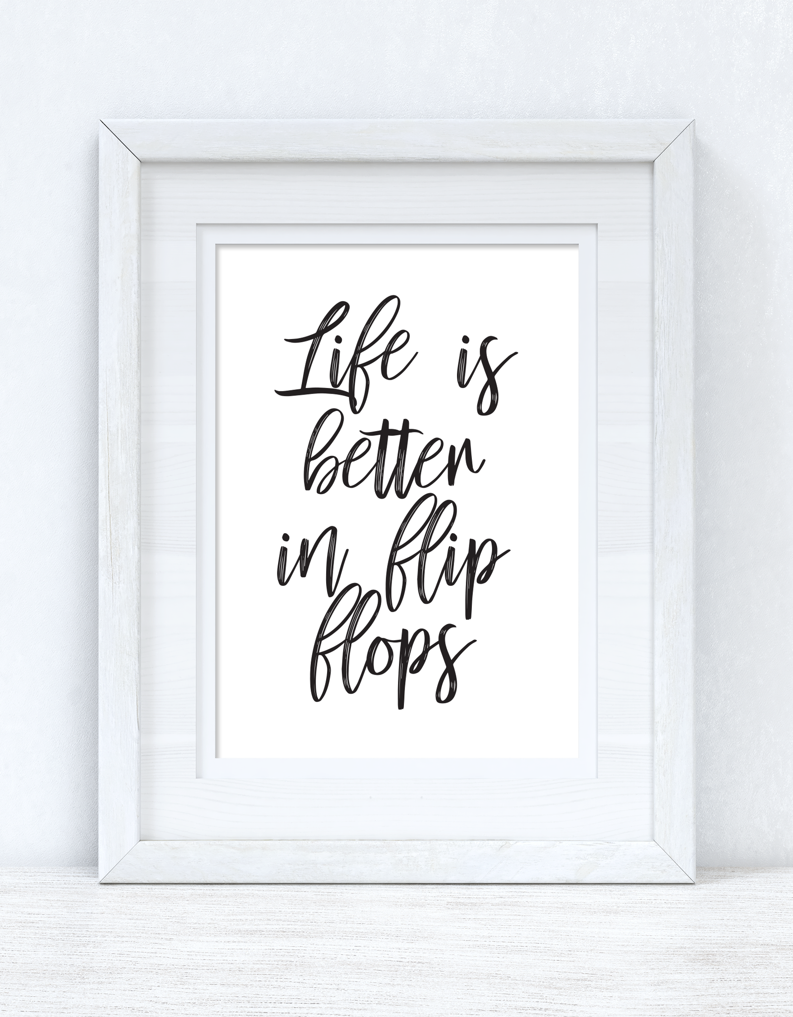 Life Is Better In Flip Flops Summer Seasonal Wall Home Decor Print by WinsterCreations™ Official Store