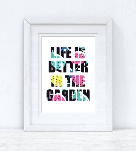 Life Is Better in The Garden Pineapples Summer Seasonal Wall Home Decor Print by WinsterCreations™ Official Store