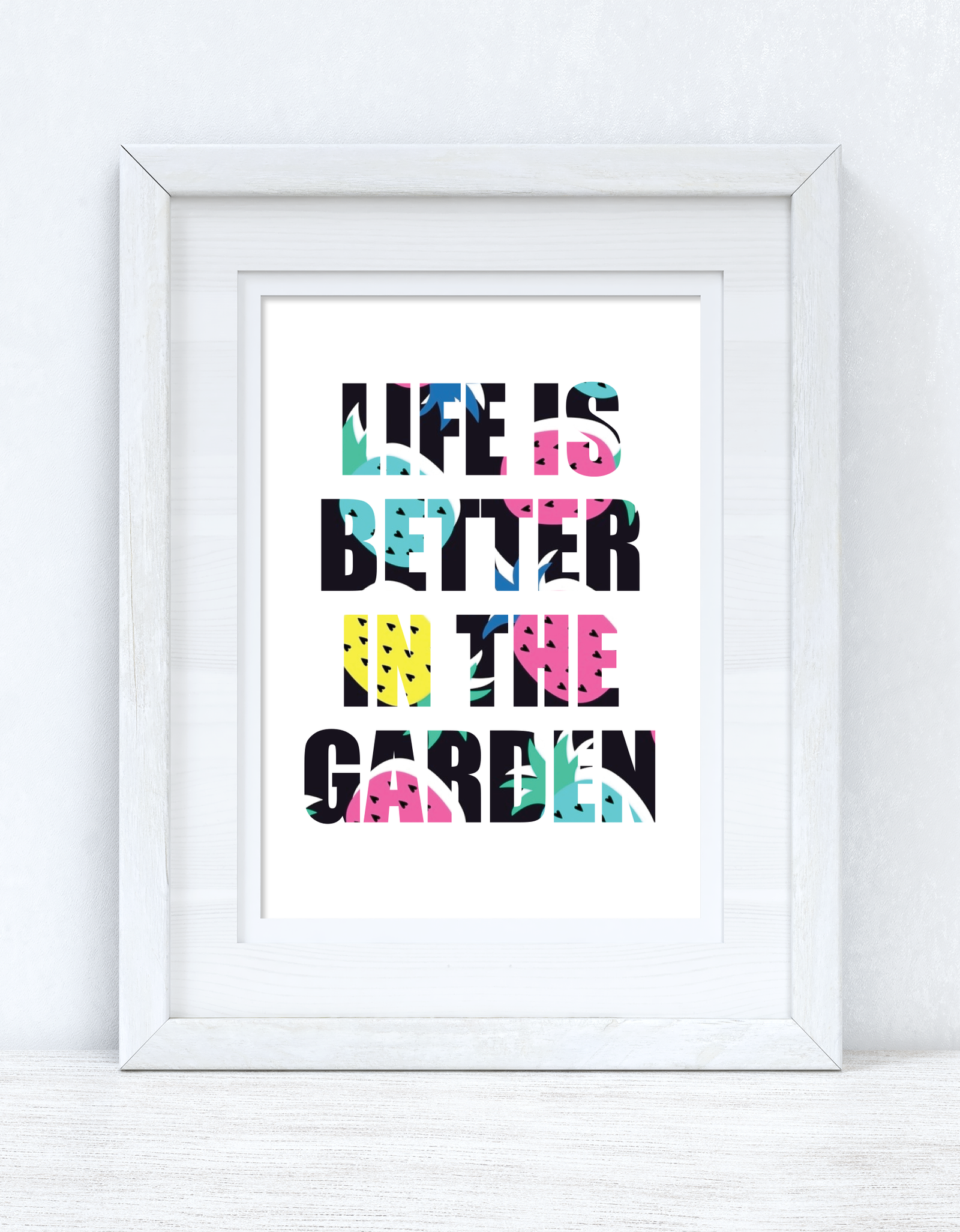 Life Is Better in The Garden Pineapples Summer Seasonal Wall Home Decor Print by WinsterCreations™ Official Store