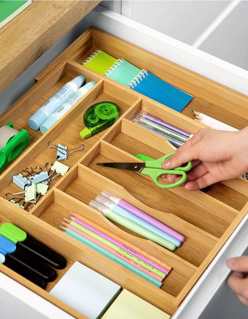 Load image into Gallery viewer, Silverware Drawer Organizer 9 Slots by Royal Craft Wood
