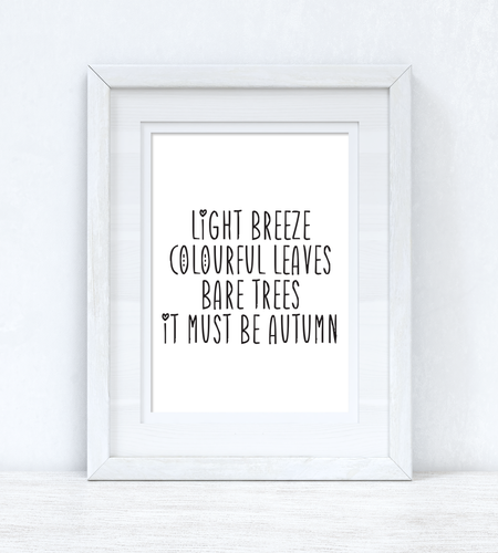 Light Breeze Colourful Leaves Autumn Seasonal Wall Home Decor Print by WinsterCreations™ Official Store