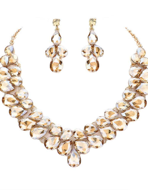 Load image into Gallery viewer, Teardrop Stone Cluster Evening Necklace by Madeline Love
