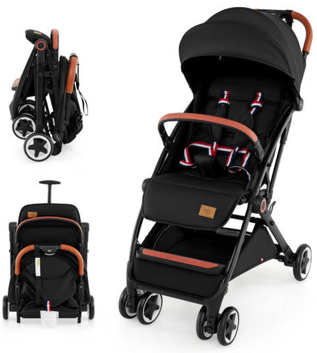 Lightweight Aluminium Frame Baby Stroller with Net-Black