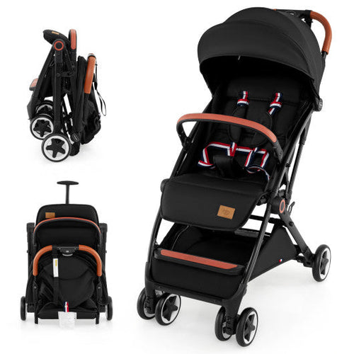 Load image into Gallery viewer, Lightweight Aluminium Frame Baby Stroller with Net-Black
