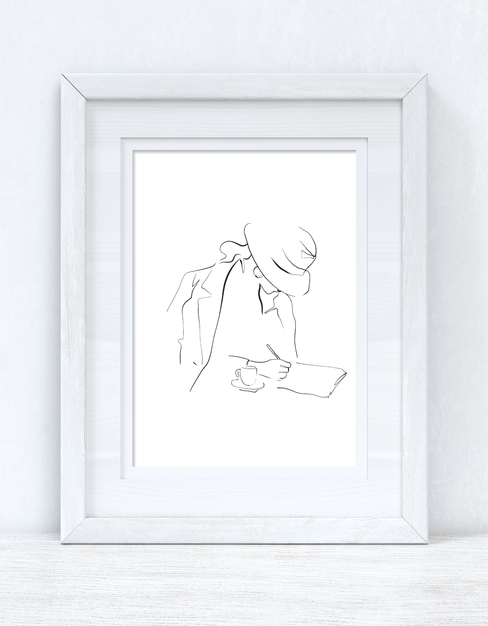 Line Work Woman Cafe Simple Home Bedroom Dressing Room Wall Decor Print by WinsterCreations™ Official Store
