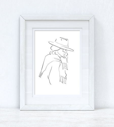 Line Work Woman City Simple Home Bedroom Dressing Room Wall Decor Print by WinsterCreations™ Official Store