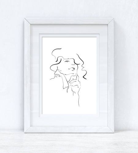 Line Work Woman Face Simple Home Bedroom Dressing Room Wall Decor Print by WinsterCreations™ Official Store