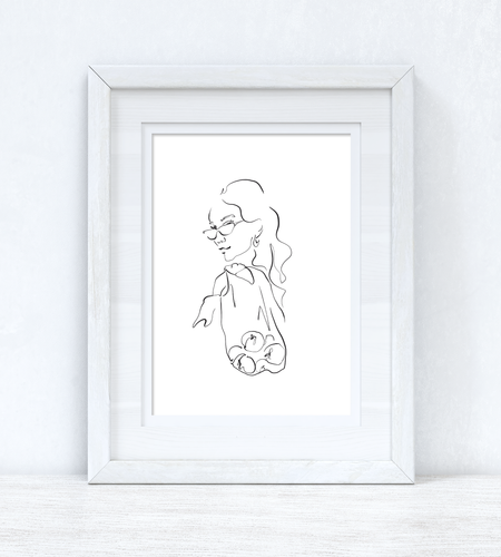 Line Work Woman Fruit Simple Home Bedroom Dressing Room Wall Decor Print by WinsterCreations™ Official Store