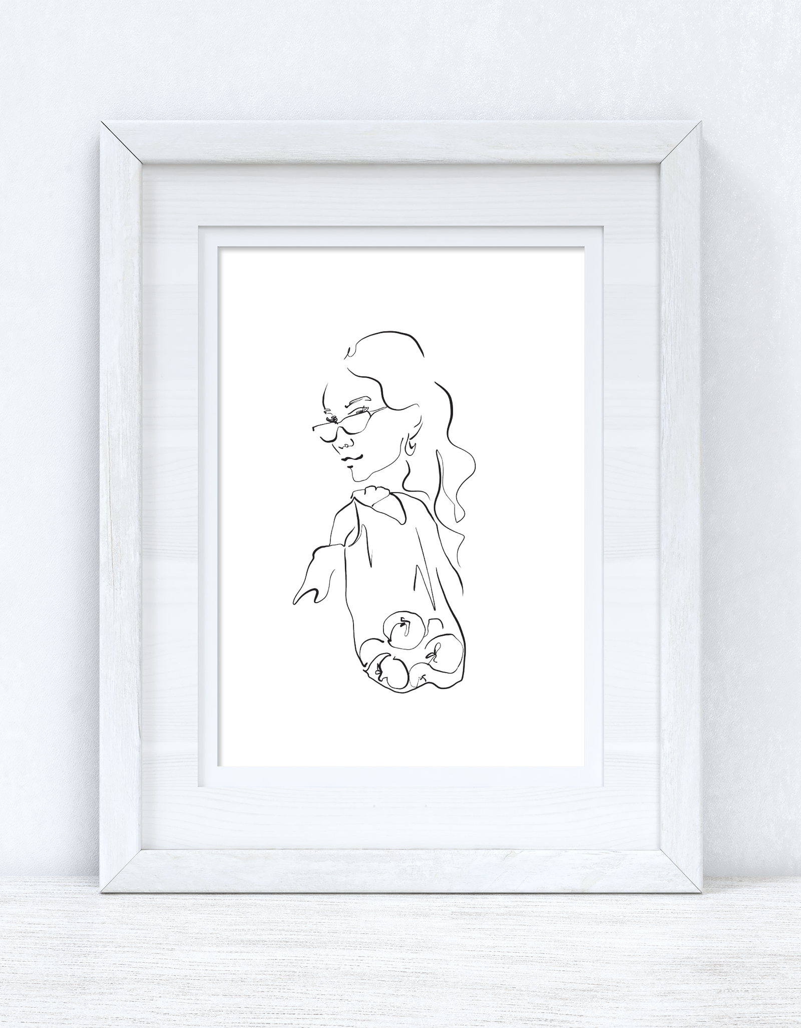 Line Work Woman Fruit Simple Home Bedroom Dressing Room Wall Decor Print by WinsterCreations™ Official Store