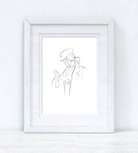 Line Work Woman Shopping Simple Home Bedroom Dressing Room Wall Decor Print by WinsterCreations™ Official Store