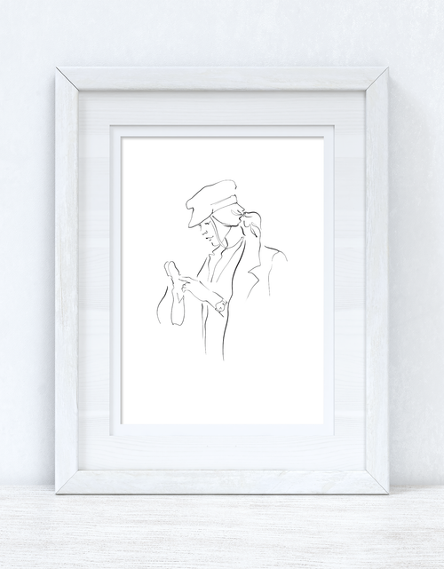 Load image into Gallery viewer, Line Work Woman Shopping Simple Home Bedroom Dressing Room Wall Decor Print by WinsterCreations™ Official Store
