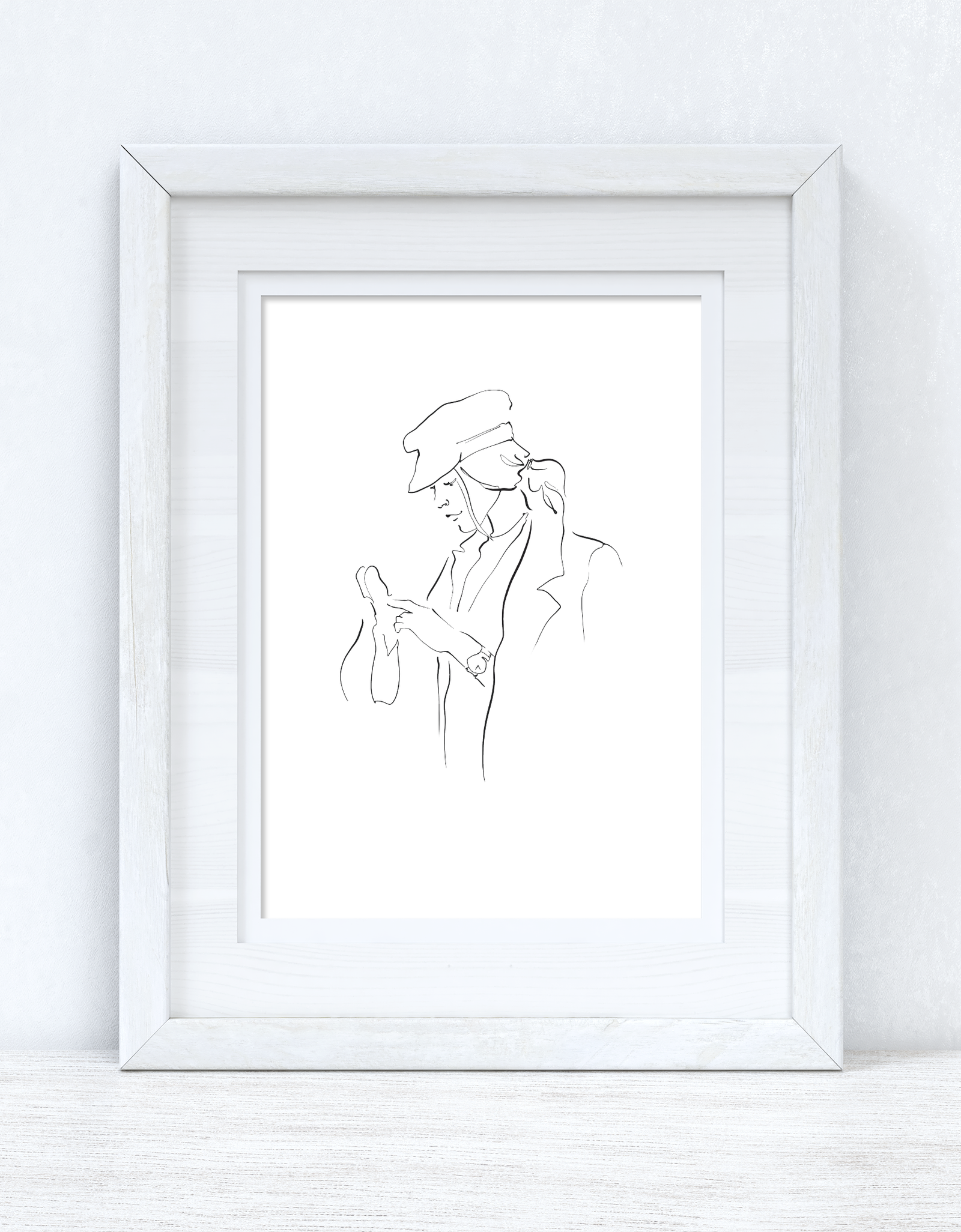 Line Work Woman Shopping Simple Home Bedroom Dressing Room Wall Decor Print by WinsterCreations™ Official Store