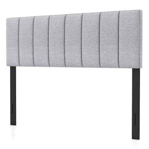 Load image into Gallery viewer, Linen Upholstered Headboard with Solid Wood Legs and Adjustable Width-Gray
