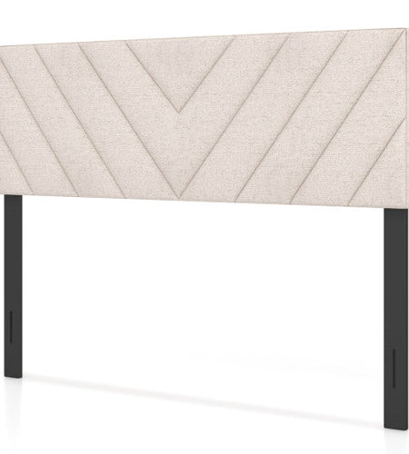 Linen Upholstered Headboard for Full and Queen Size Bed Frames-Beige