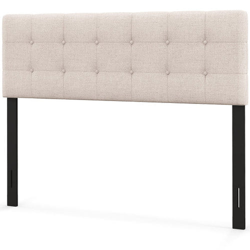 Load image into Gallery viewer, Linen Upholstered Headboard with Solid Rubber Wood Legs-Beige
