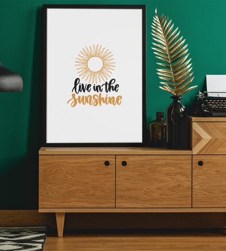 Live In The Sunshine 2022 Boho Hippie Simple Home Wall Decor Print by WinsterCreations™ Official Store