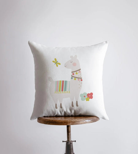 Llama with Flowers | Alpaca Pillow | Good Vibes Only | Cactus Pillow | Positive Vibes |South West | Lumbar Pillow | Llama Pillow Case by UniikPillows