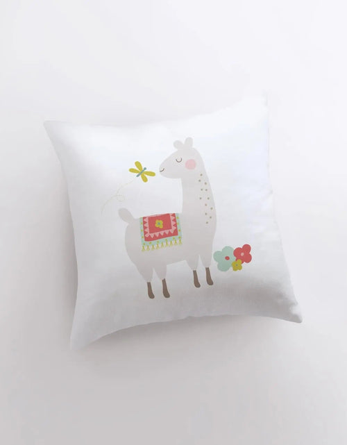 Load image into Gallery viewer, Llama with Flowers Red | Pillow | Good Vibes Only | Cactus Pillow | Positive Vibes | South Western | Tiny House Decor | Lumbar Pillow by UniikPillows

