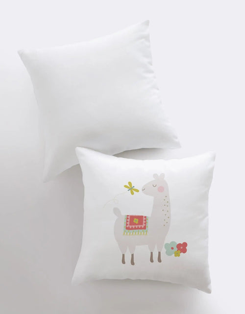 Load image into Gallery viewer, Llama with Flowers Red | Pillow | Good Vibes Only | Cactus Pillow | Positive Vibes | South Western | Tiny House Decor | Lumbar Pillow by UniikPillows
