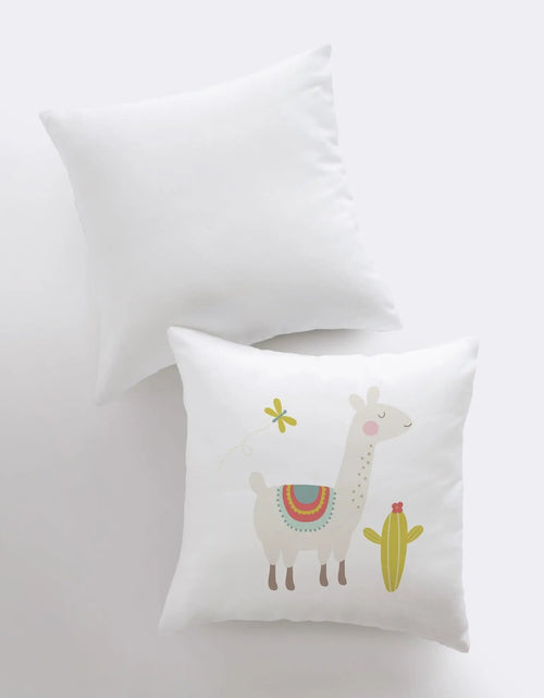 Load image into Gallery viewer, Llama with Lime Green Cactus | Alpaca Pillow | Good Vibes Only | Cactus Pillow | Positive Vibes | South West | Pillow | Llama Pillow Case by UniikPillows
