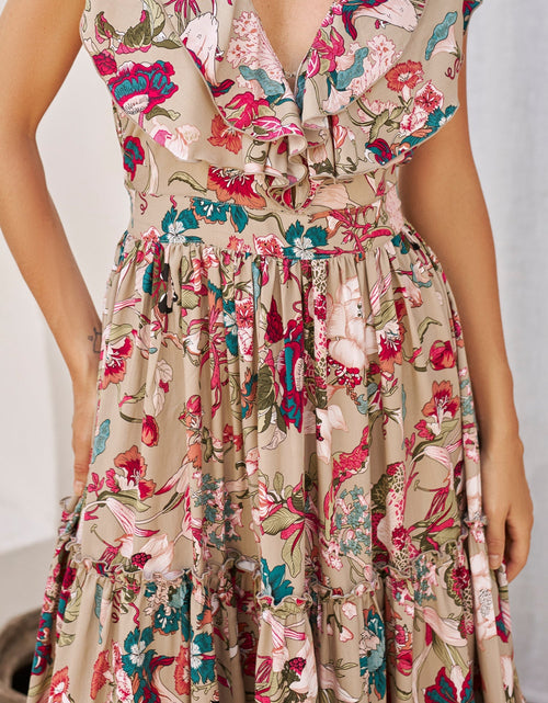 Load image into Gallery viewer, Looking Back Ruffle Midi Dress by ELF
