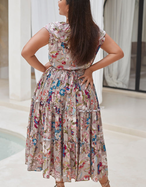 Load image into Gallery viewer, Looking Back Ruffle Midi Dress by ELF
