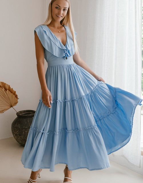 Load image into Gallery viewer, Looking Back Ruffle Midi Dress by ELF
