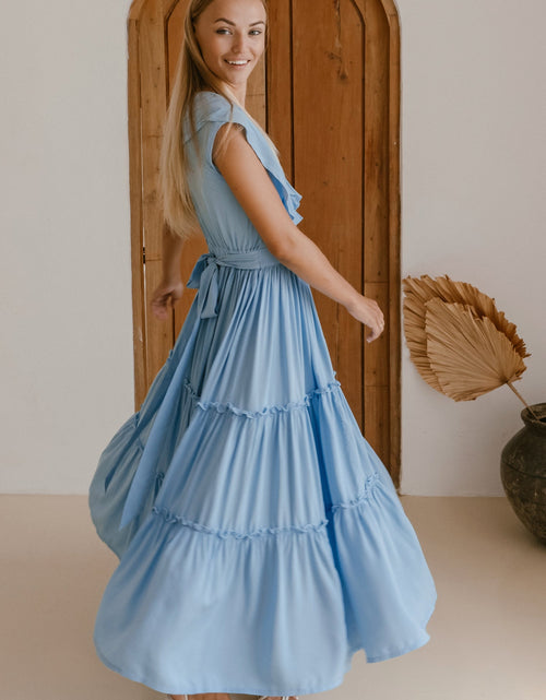 Load image into Gallery viewer, Looking Back Ruffle Midi Dress by ELF
