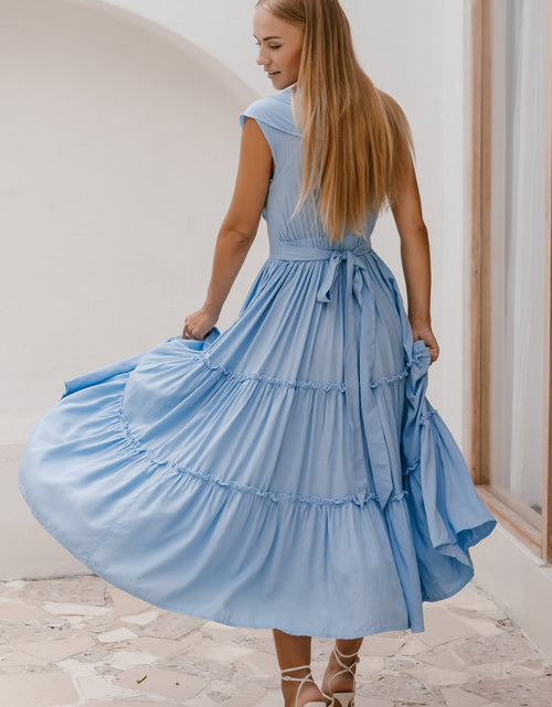 Load image into Gallery viewer, Looking Back Ruffle Midi Dress by ELF
