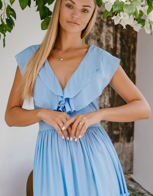 Load image into Gallery viewer, Looking Back Ruffle Midi Dress by ELF
