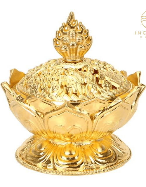 Load image into Gallery viewer, Lotus Flower Sandalwood Censer Incense Holder by incenseocean
