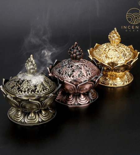 Lotus Flower Sandalwood Censer Incense Holder by incenseocean