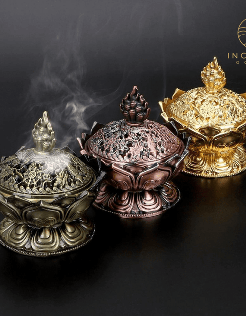 Load image into Gallery viewer, Lotus Flower Sandalwood Censer Incense Holder by incenseocean

