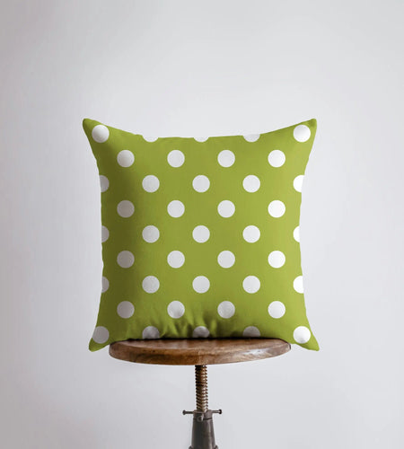 Love Floral Green Polkadot Pillow Cover | Throw Pillow | Home Decor | Rustic Farm | Valentines Decor | I Love You Gift | Valentine Day Decor by UniikPillows