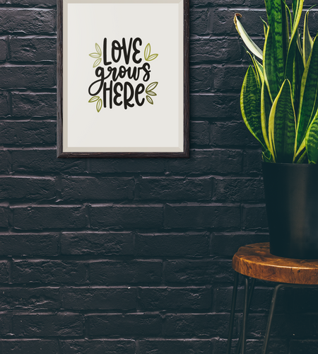 Love Grows Here Plant Obsessed Humorous Home Wall Decor Print by WinsterCreations™ Official Store