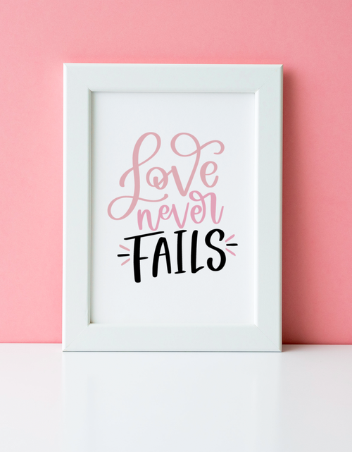Load image into Gallery viewer, Love Never Fails Valentine's Day Home Wall Decor Print by WinsterCreations™ Official Store

