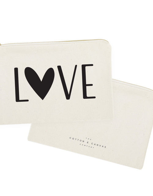 Load image into Gallery viewer, Love Cotton Canvas Cosmetic Bag by The Cotton &amp; Canvas Co.

