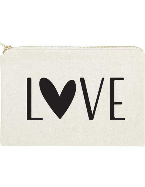 Load image into Gallery viewer, Love Cotton Canvas Cosmetic Bag by The Cotton &amp; Canvas Co.
