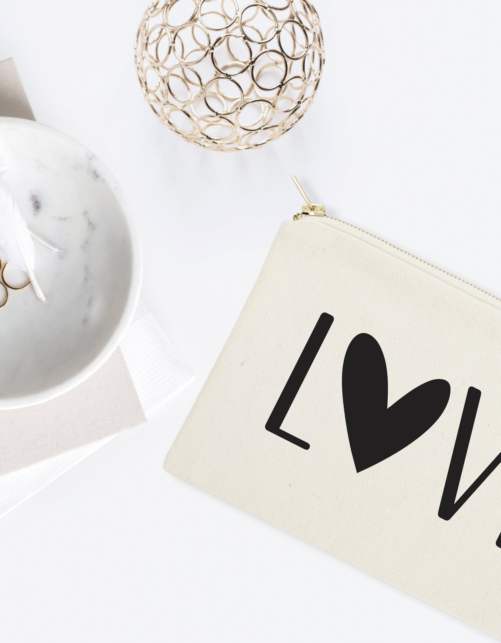 Love Cotton Canvas Cosmetic Bag by The Cotton & Canvas Co.